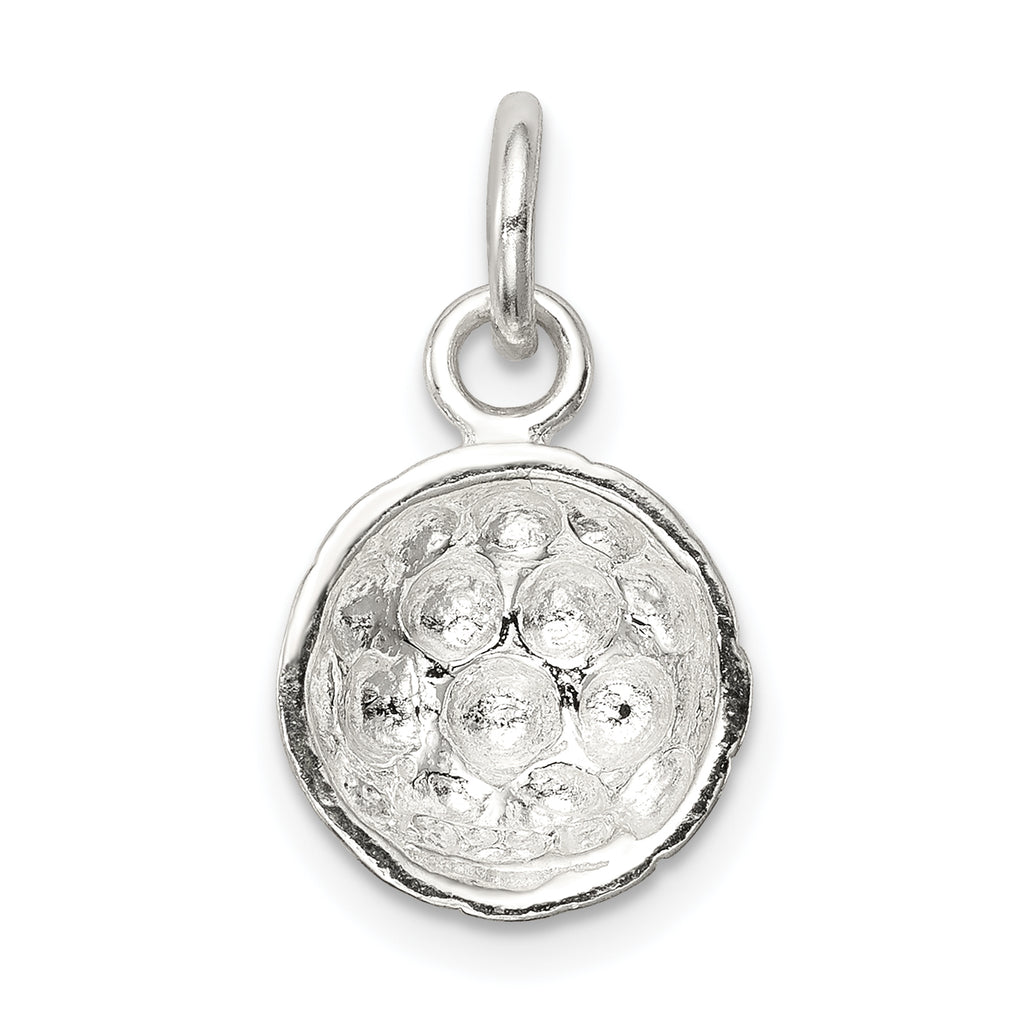 Sterling Silver 925 Soccer Ball Charm with Polished Anti-Tarnish Finish