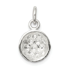 Sterling Silver 925 Soccer Ball Charm with Polished Anti-Tarnish Finish