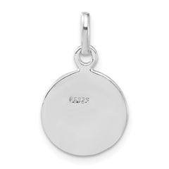 Sterling Silver 925 Enameled Green Recycle Charm Unisex Polished Finish