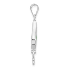 Sterling Silver Enamel Teardrop Pendant with Moveable Recycle Design