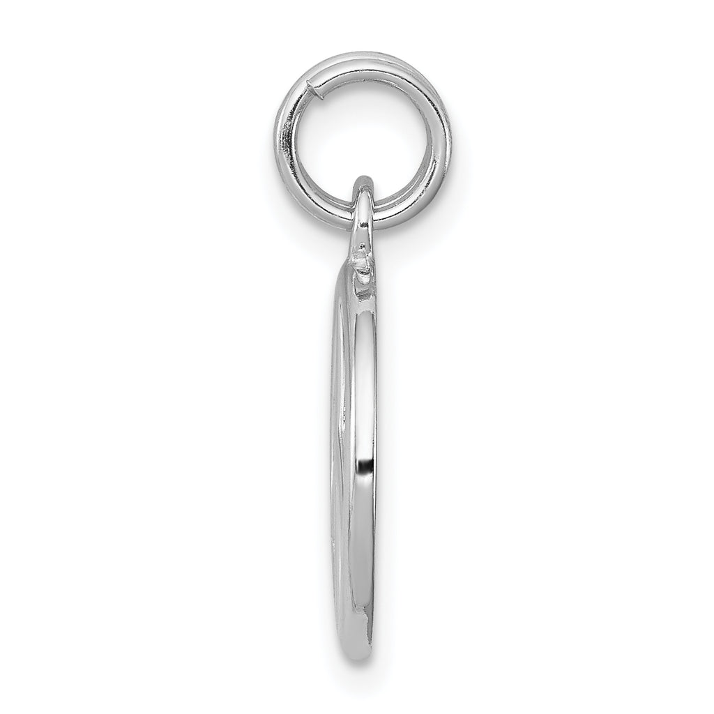 Rhodium-Plated Sterling Silver Peace Sign Charm Elegant, Polished Finish