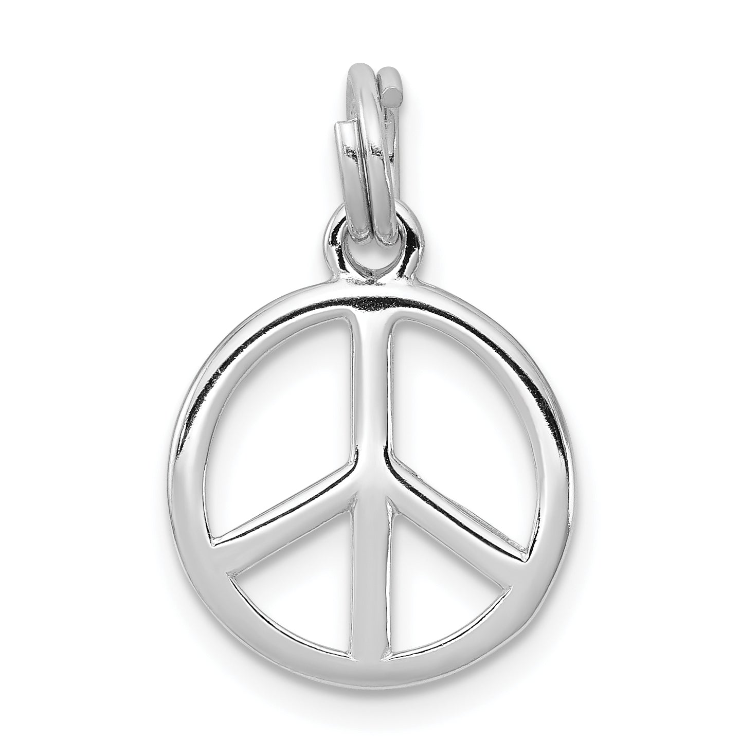 Sterling Silver Rhodium-platedPolished Peace Sign Charm Main image