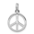 Sterling Silver Rhodium-platedPolished Peace Sign Charm