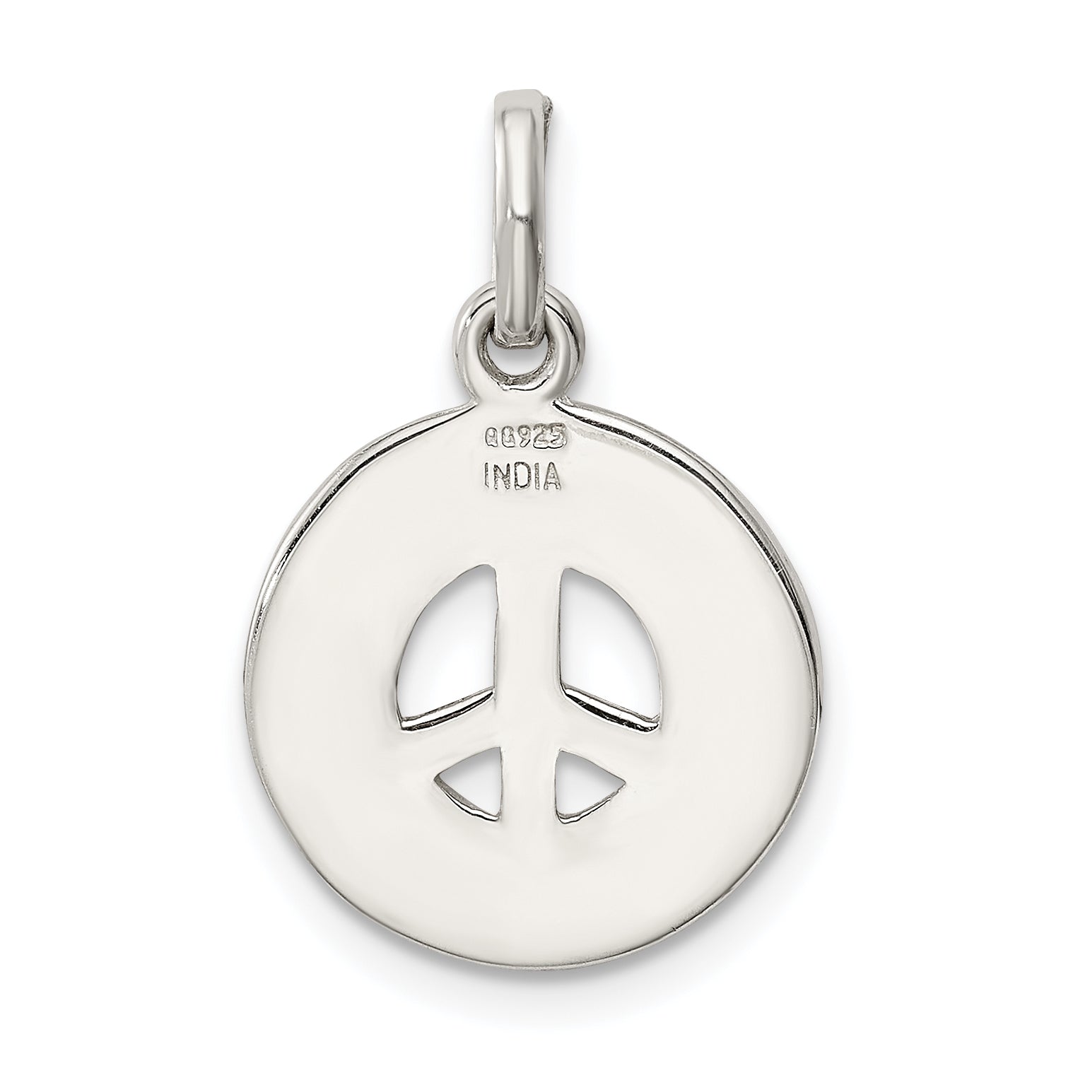 Sterling Silver Enameled Peace Sign Charm