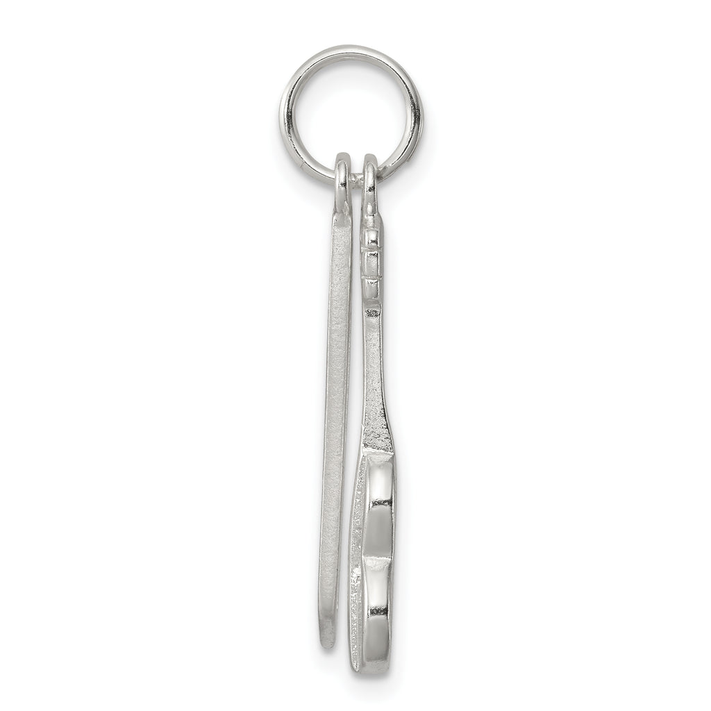 Sterling Silver 925 Violin & Bow Charm Polished Anti-Tarnish