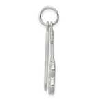 Sterling Silver 925 Violin & Bow Charm Polished Anti-Tarnish