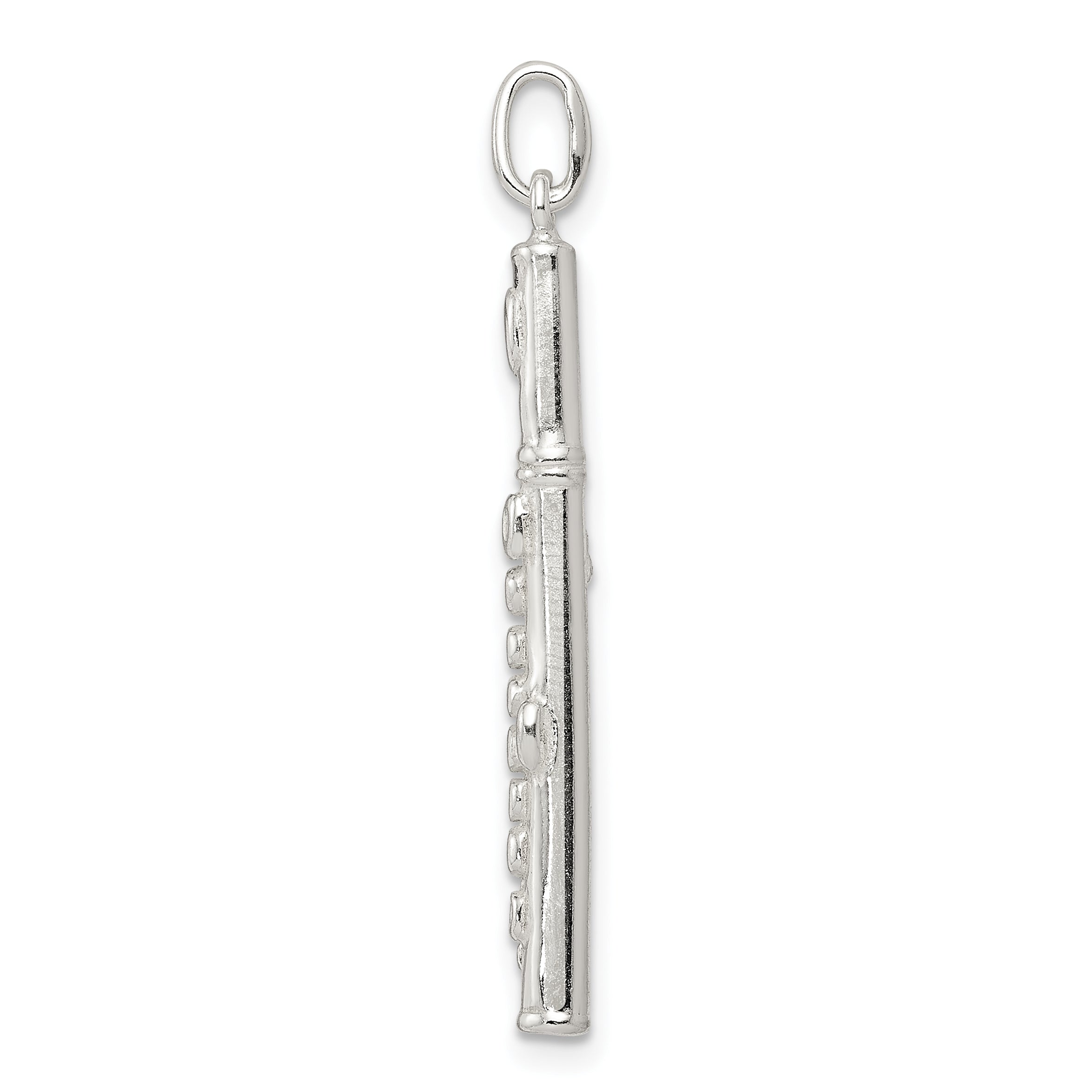 Sterling Silver 925 Flute Charm with Polished Anti-Tarnish Finish Secondary image