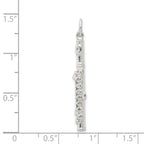 Sterling Silver 925 Flute Charm with Polished Anti-Tarnish Finish