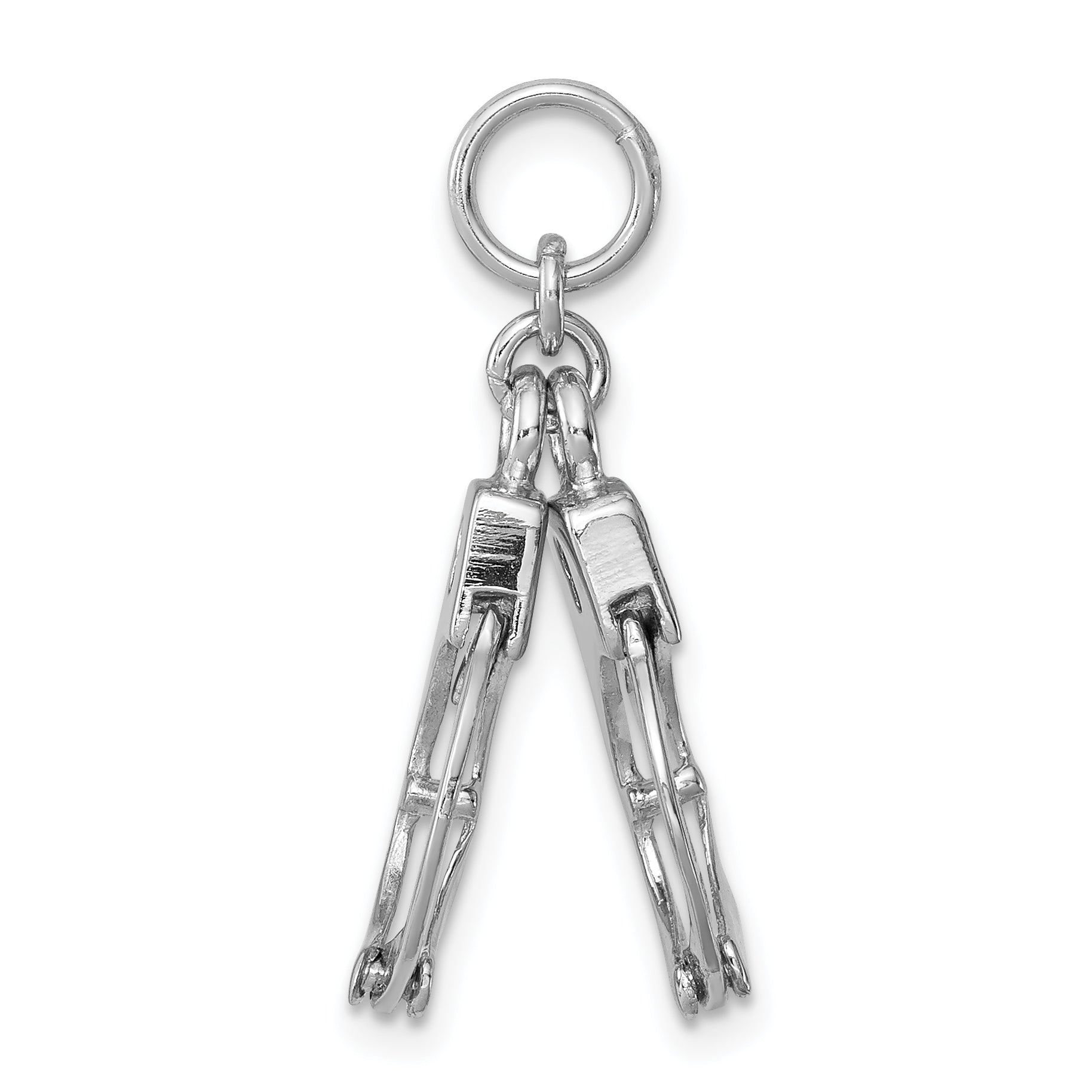 Sterling Silver 925 Polished Movable Handcuffs Charm for Men