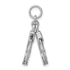 Sterling Silver 925 Polished Movable Handcuffs Charm for Men
