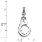 Sterling Silver 925 Polished Movable Handcuffs Charm for Men