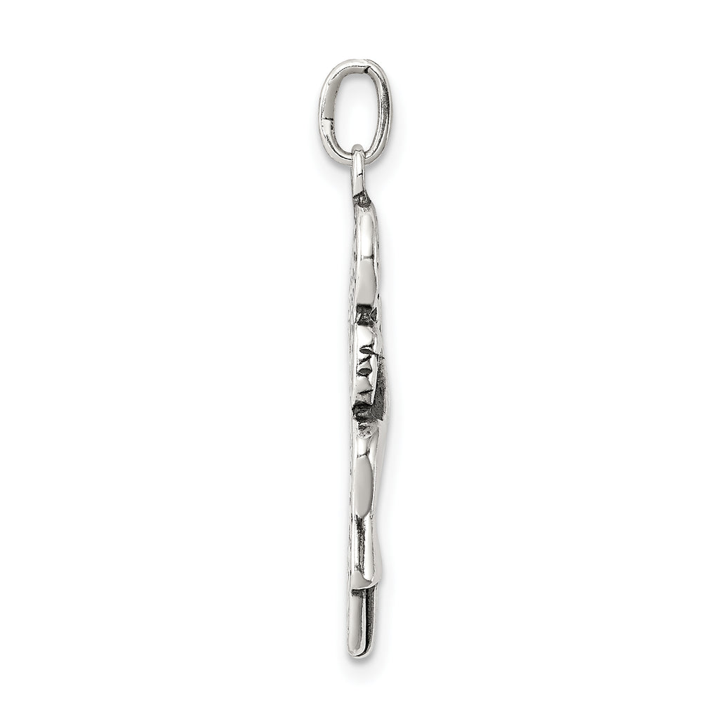 Sophia Jewelers Sterling Silver Antiqued Cheerleader Charm Polished Finish