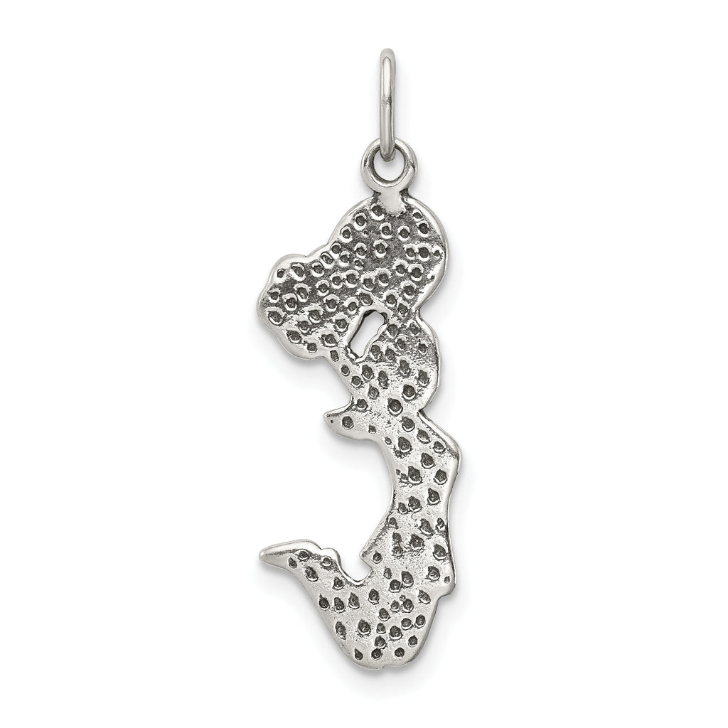 Sophia Jewelers Sterling Silver Antiqued Cheerleader Charm Polished Finish