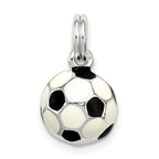 Sterling Silver Black & White Enameled Soccer Ball Charm