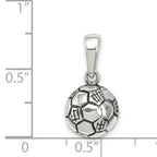 Sophia Jewelers Sterling Silver 925 Soccer Ball Pendant with Antiqued Finish