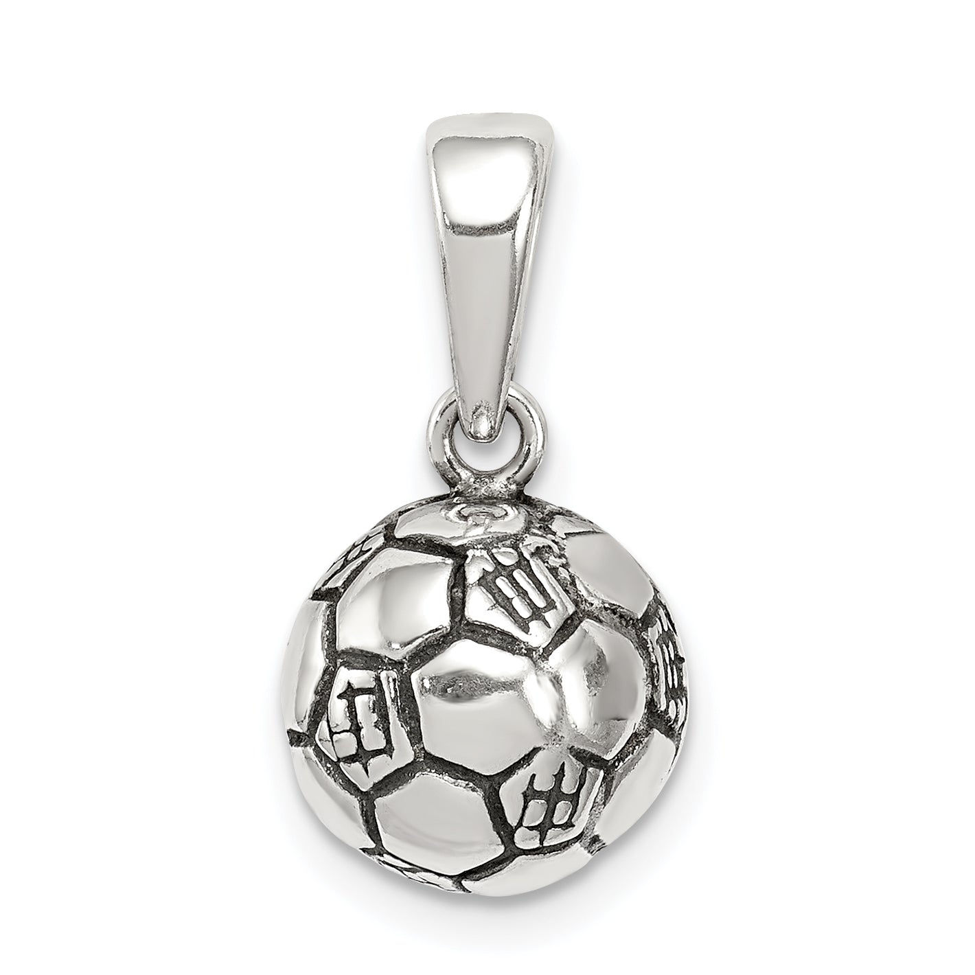 Sterling Silver Antiqued Soccer Ball Pendant Main image