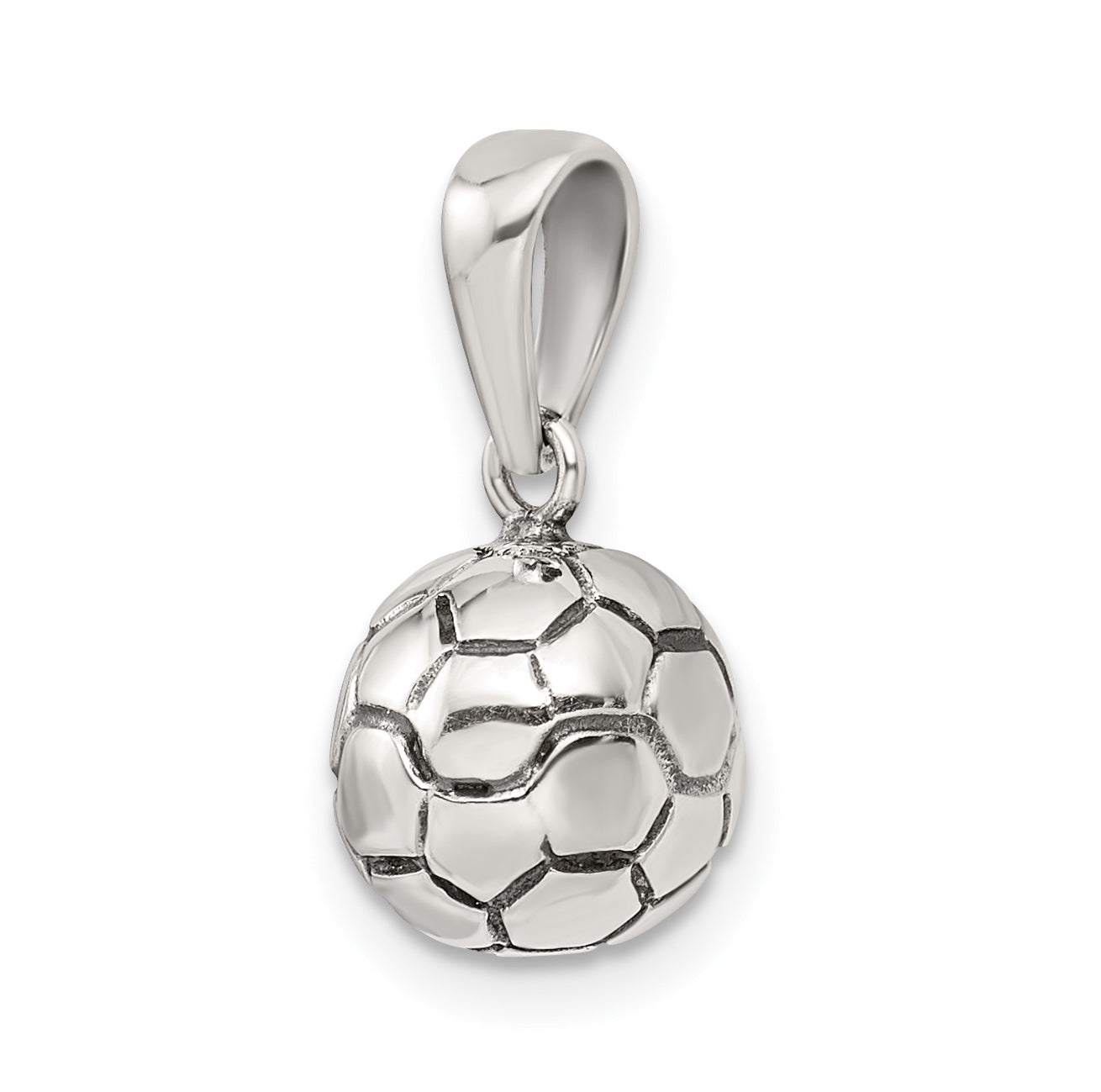 Sterling Silver Antiqued Soccer Ball Pendant