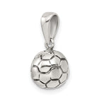 Sterling Silver 925 Polished Soccer Ball Pendant Solid Casted Charm