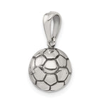 Sterling Silver 925 Men's Soccer Ball Pendant with Polished Finish