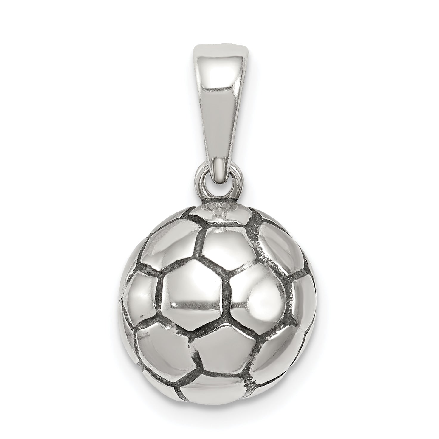 Sterling Silver Antiqued Soccer Ball Pendant Main image