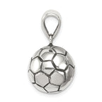 Sterling Silver 925 Men's Polished Soccer Ball Pendant