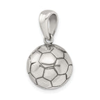 Sterling Silver 925 Men's Polished Soccer Ball Pendant