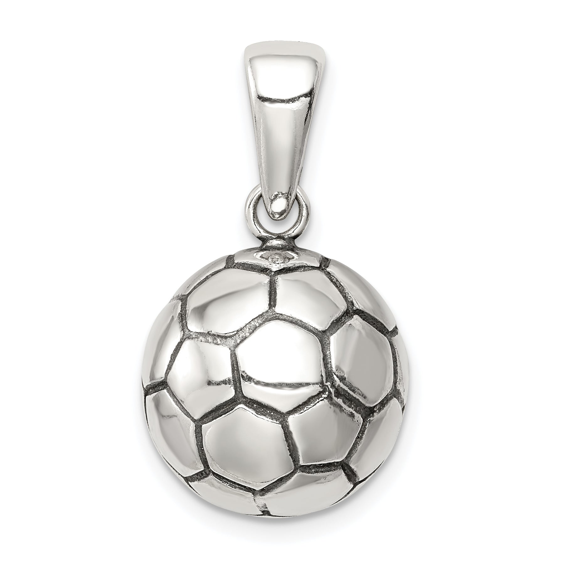 Sterling Silver Antiqued Soccer Ball Pendant Main image