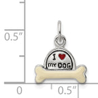 Sophia Jewelers Sterling Silver Enameled Dog Charm Anti-Tarnish Finish