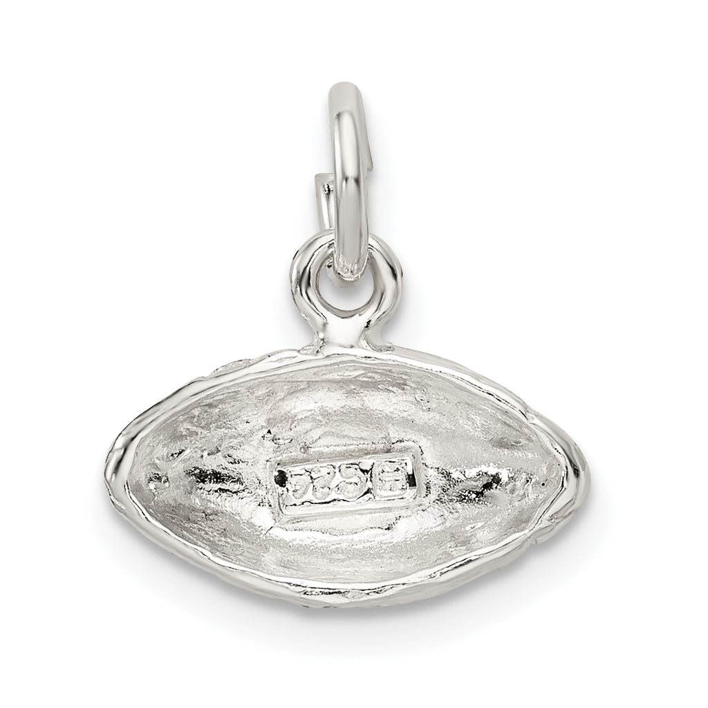 Sterling Silver 925 Football Charm with Polished Anti-Tarnish Finish