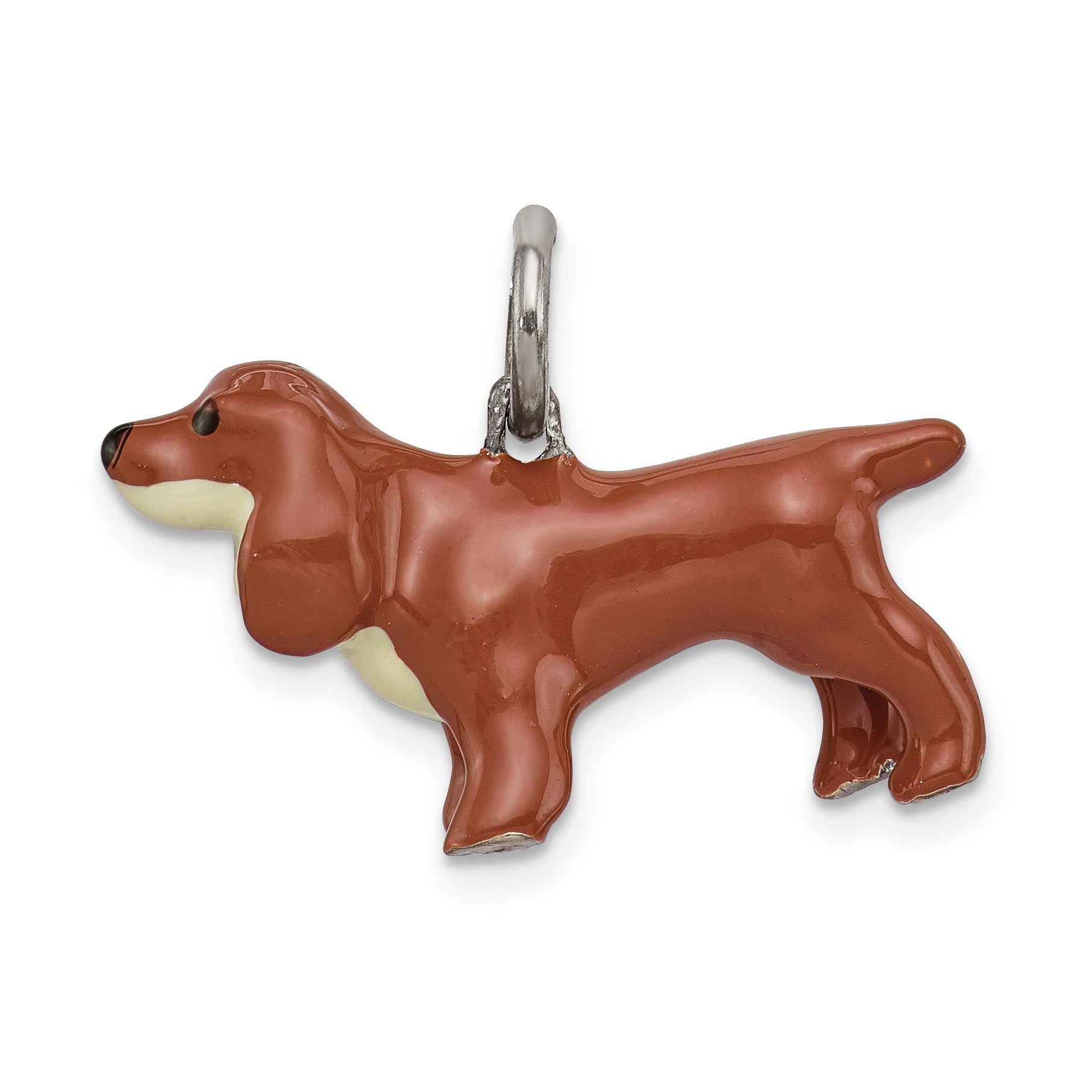 Sterling Silver Enameled Cocker Spaniel Pendant Main image