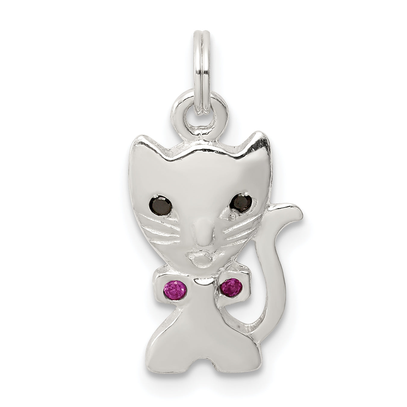 Sterling Silver Enameled Cat Charm Main image