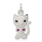 Sterling Silver Enameled Cat Charm