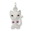 Sterling Silver Enameled Cat Charm