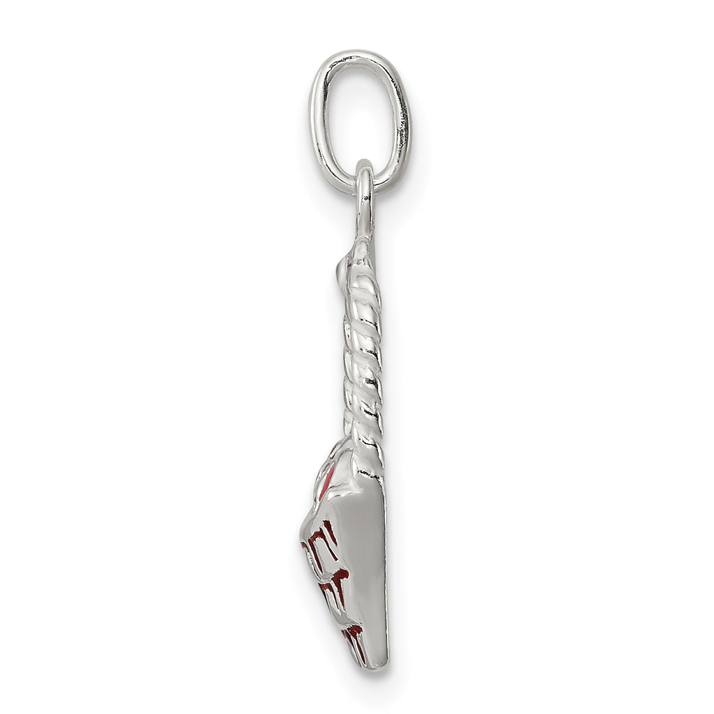 Sophia Jewelers Sterling Silver Enameled Easter Basket Pendant with Anti-Tarnish Finish