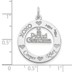 Sterling Silver Rhodium-plated Personalizable Proud Grandma Charm
