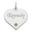 Sterling Silver/Rhodium-plated Personalized Heart with Birthstone Charm