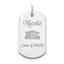 Sterling Silver Rhodium-plated Personalizable Graduation Dog Tag Charm