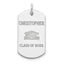 Sterling Silver Rhodium-plated Personalizable Graduation Dog Tag Charm