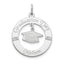 Sterling Silver Rhodium-plated Personalizable Graduation Charm