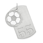 SS/Rhodium-plated Personalized 2-Piece Soccer Ball Dog Tag Charm