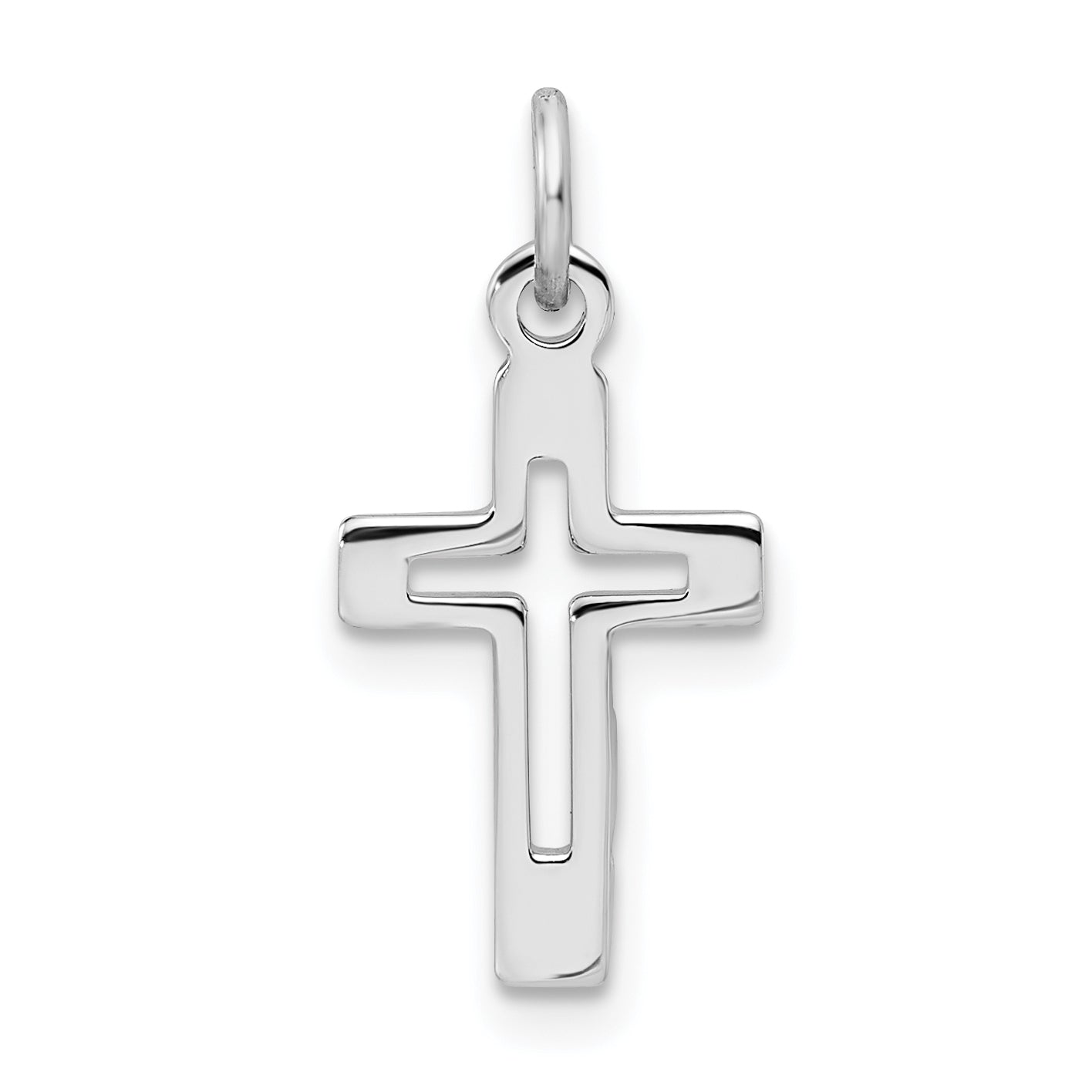Sterling Silver Rhodium-plated Cross Pendant Main image