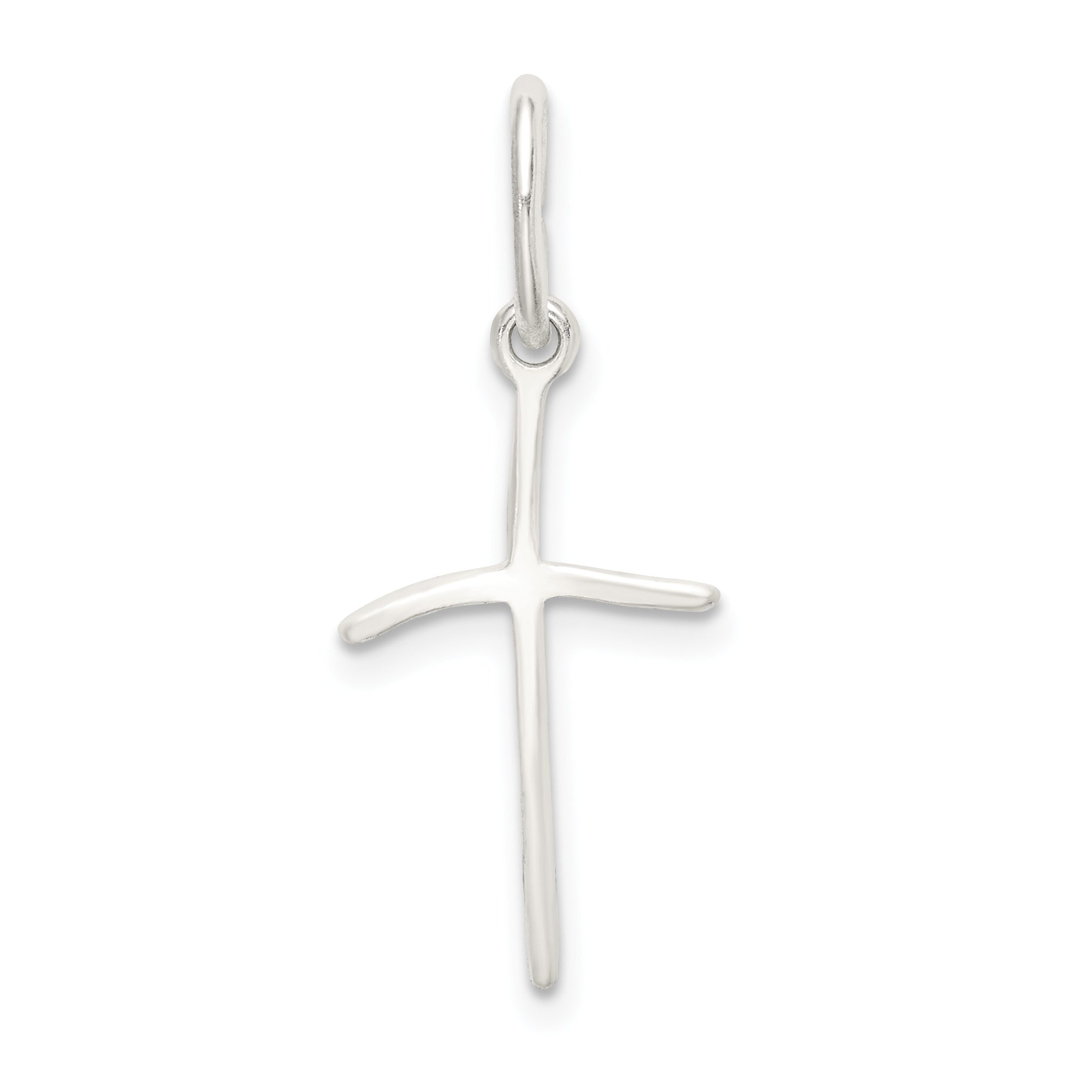 Sterling Silver 925 Polished Cross Pendant with Anti-Tarnish Finish