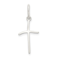 Sterling Silver 925 Polished Cross Pendant with Anti-Tarnish Finish