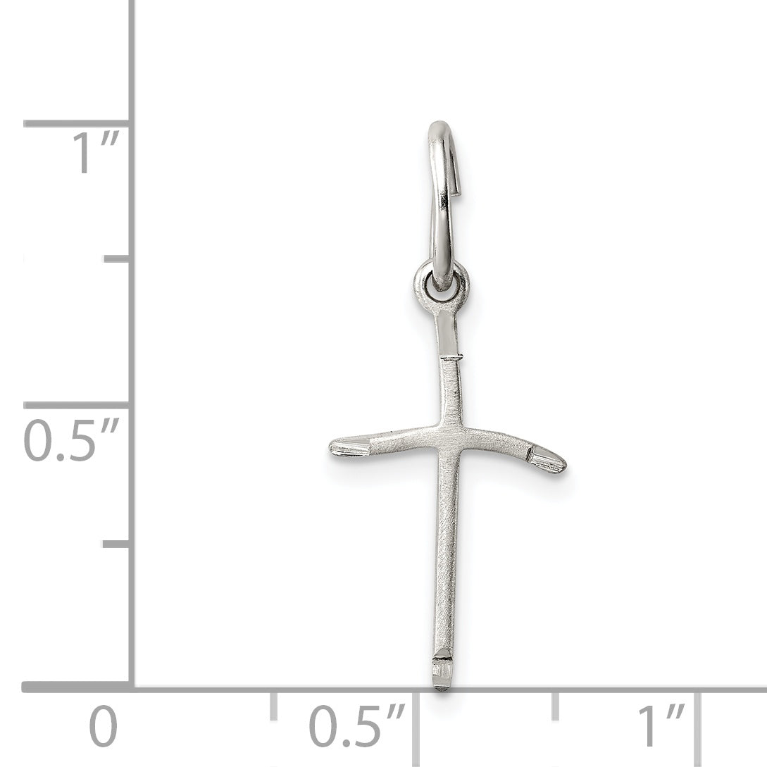 Sterling Silver 925 Polished Cross Pendant with Anti-Tarnish Finish