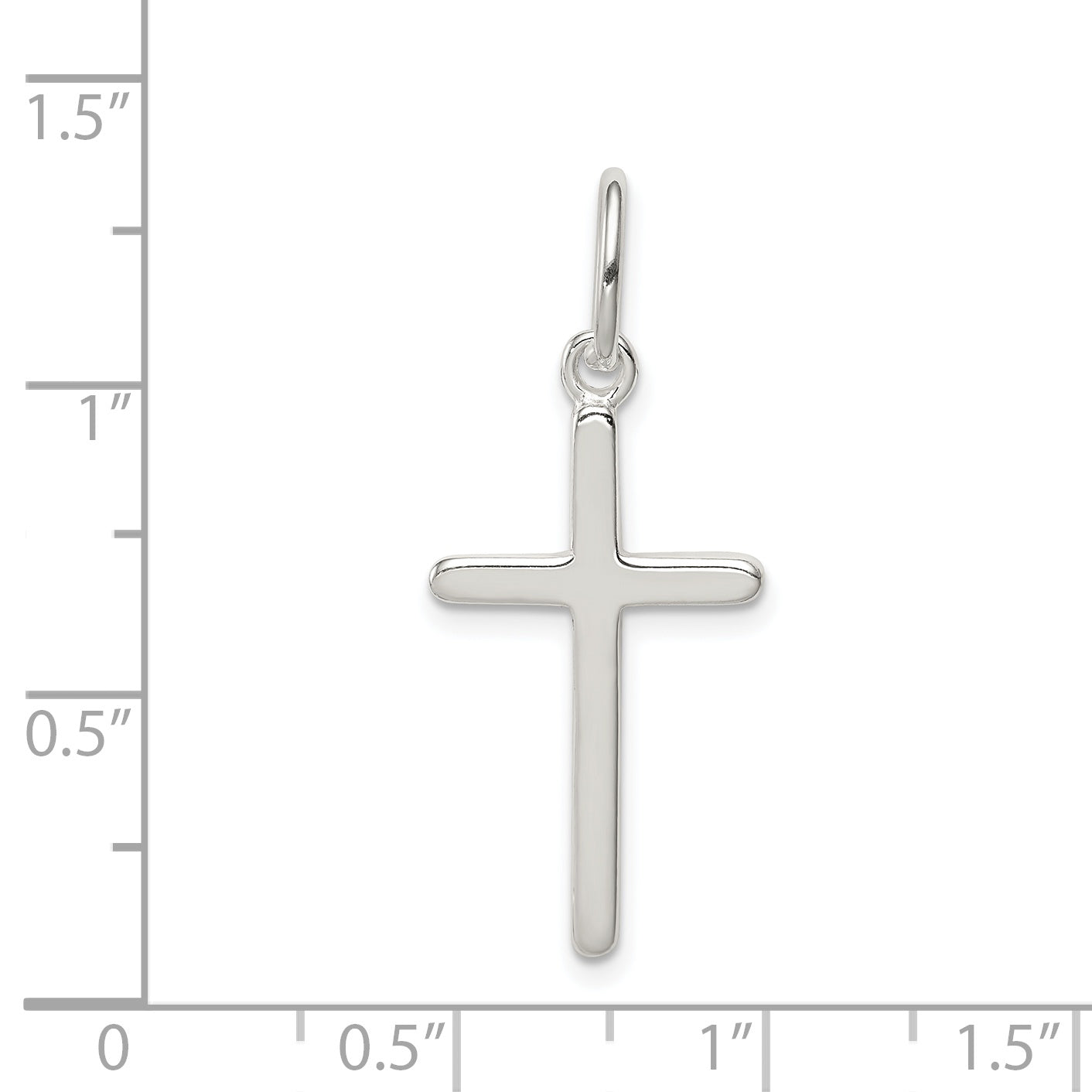 Sterling Silver 925 Cross Pendant with Polished Anti-Tarnish Finish