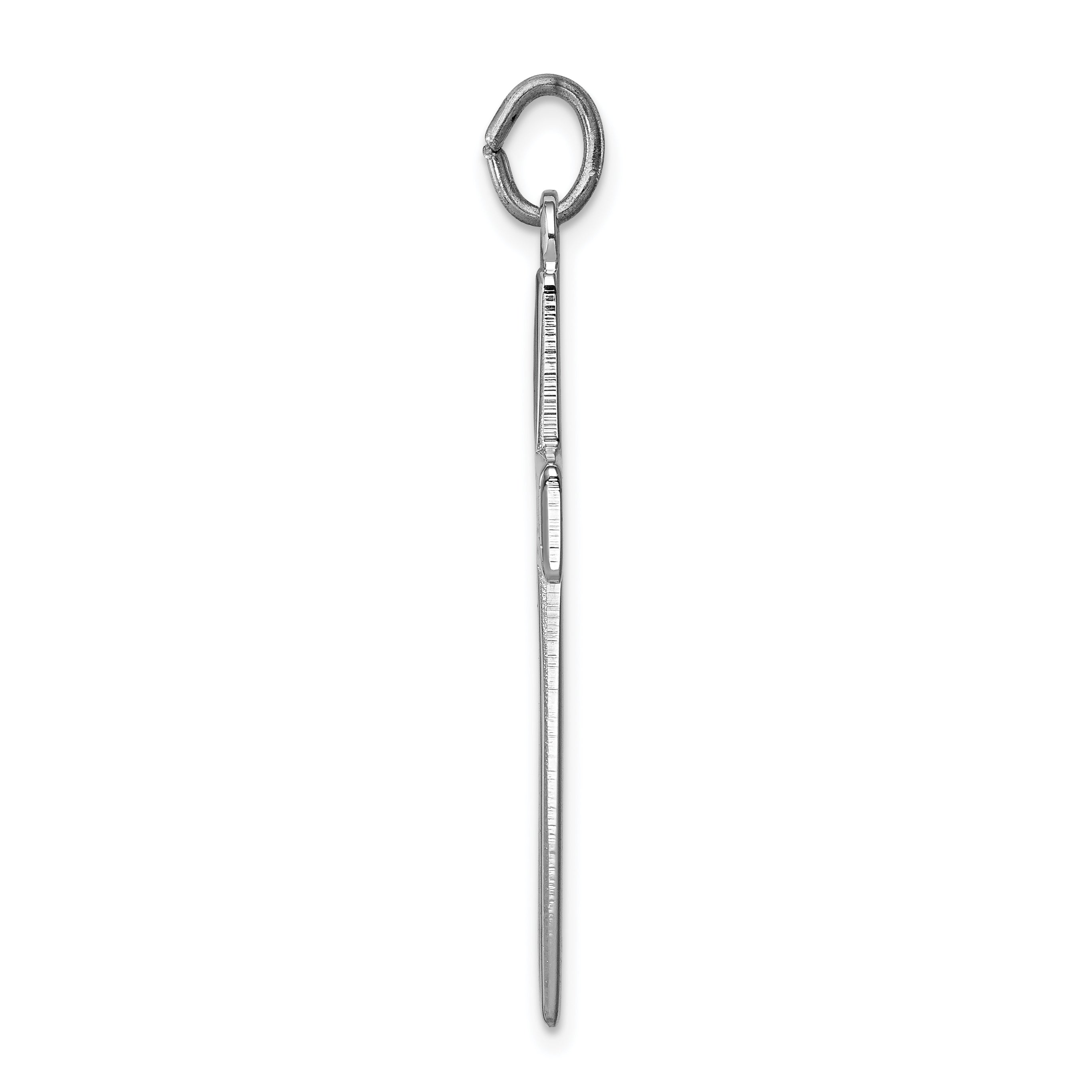 Sterling Silver Black Enamel Cross Pendant Rhodium-Plated Elegant Design