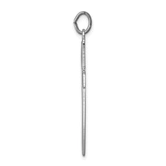 Sterling Silver Black Enamel Cross Pendant Rhodium-Plated Elegant Design