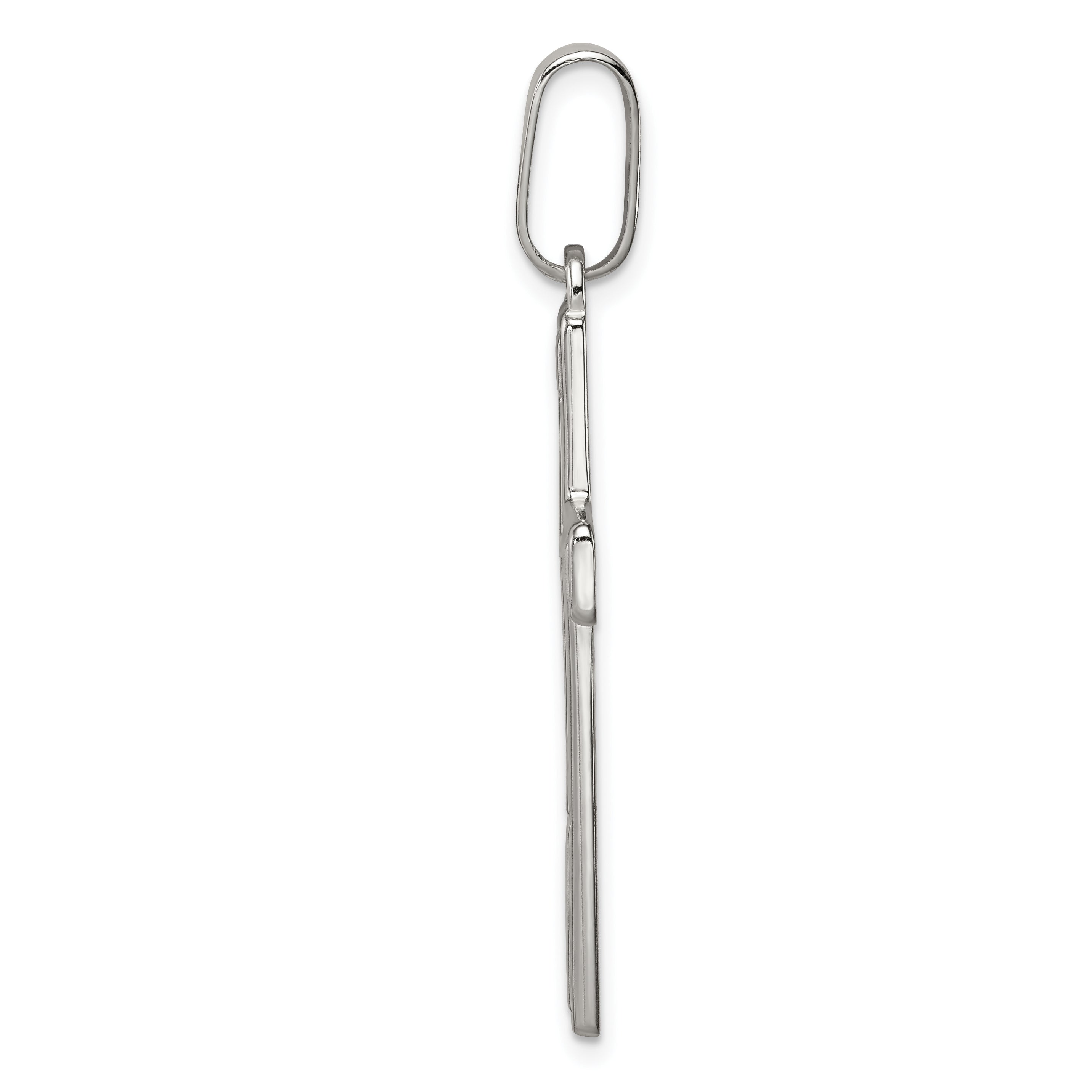 Sophia Jewelers Sterling Silver Polished Cross Pendant with Anti-Tarnish Finish