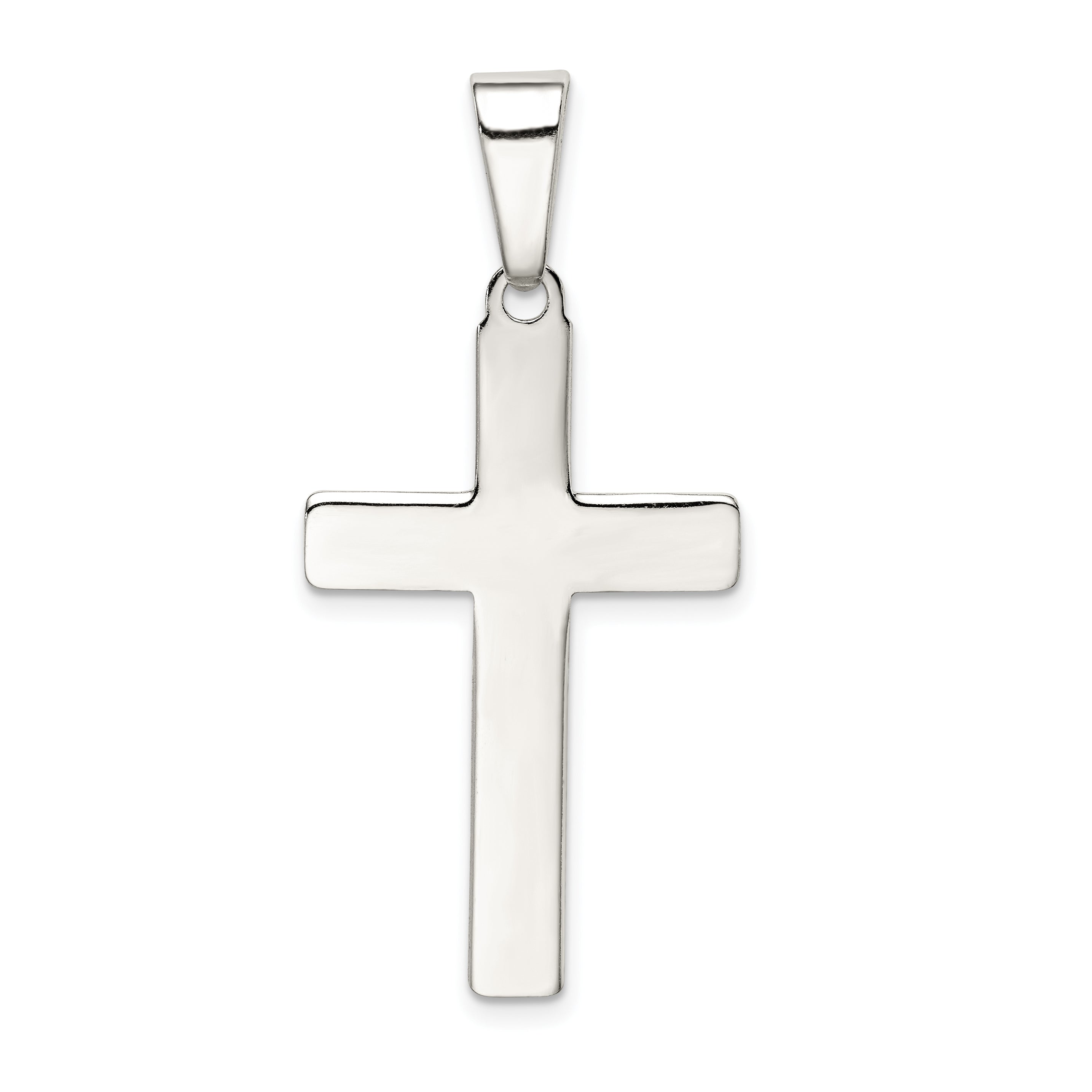 Sophia Jewelers Sterling Silver Polished Cross Pendant with Anti-Tarnish Finish