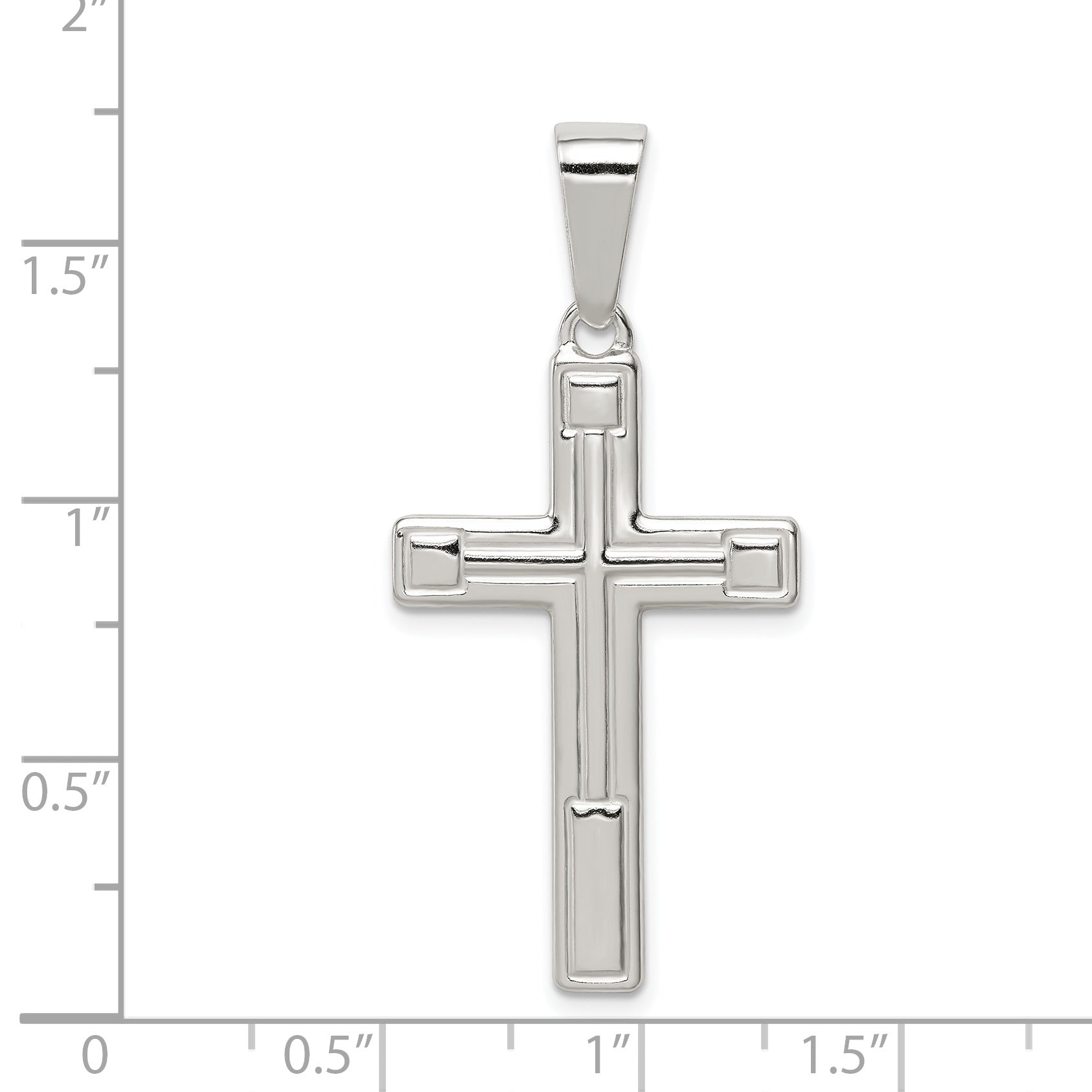 Sophia Jewelers Sterling Silver Polished Cross Pendant with Anti-Tarnish Finish